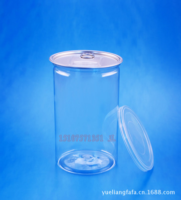【1200毫升塑料易拉罐瓶 休闲食品瓶 花茶爆米花包装容器 透明】价格,厂家,图片,塑料瓶、壶,佛山市粤亮塑料制品-